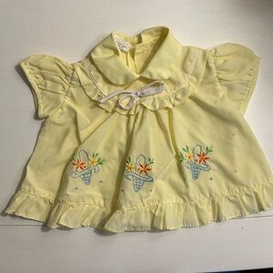 baby girl vintage Easter top **missing 2 buttons Judy Philippine